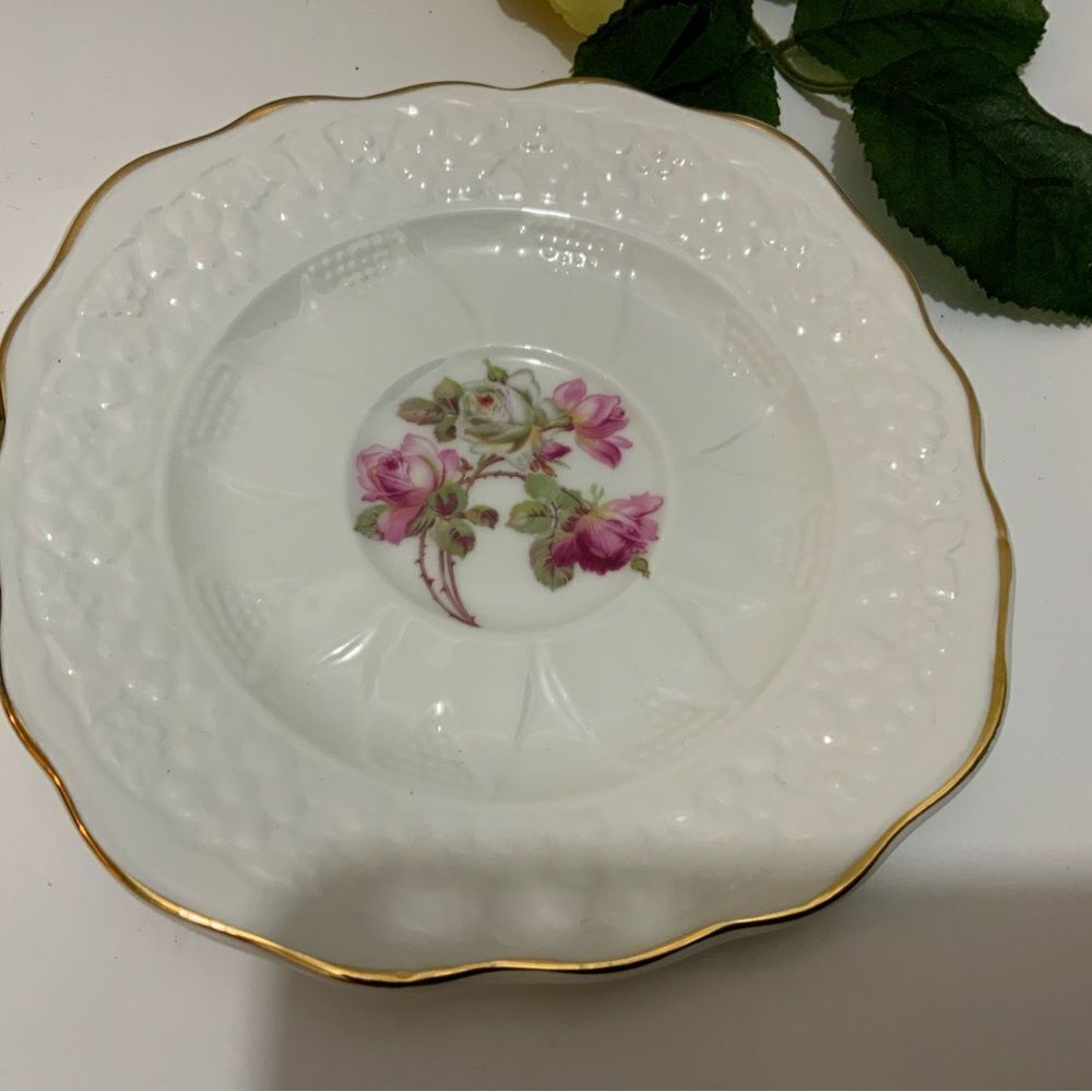 Crown Dorset Fine Bone China square replacement pink floral vintage G7